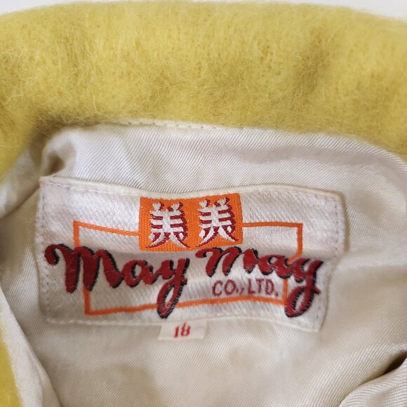 Vintage May May Baby Winter Coat Yellow Wool 18 Months - Picture 4 of 10